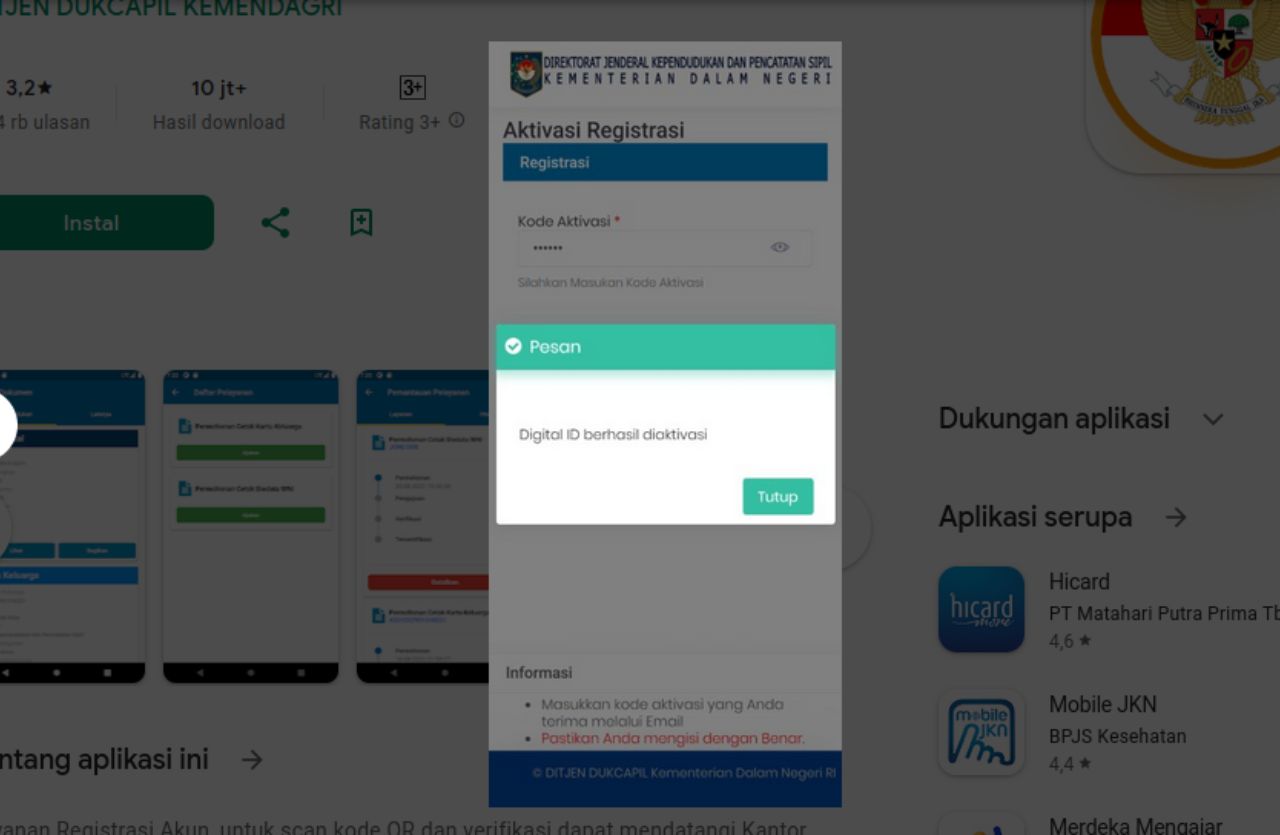 Terdapat dua cara untuk mengatasi lupa PIN Aplikasi Identitas Kependudukan Digital, yaitu: