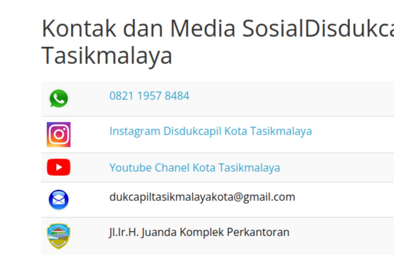 Untuk memberikan kemudahan bagi masyarakat, Disdukcapil Tasikmalaya menyediakan nomor WhatsApp khusus untuk berbagai jenis layanan. Berikut detail no Whatsapp Disdukcapil Tasikmalaya yang dapat dihubungi sesuai dengan kebutuhan layanan: