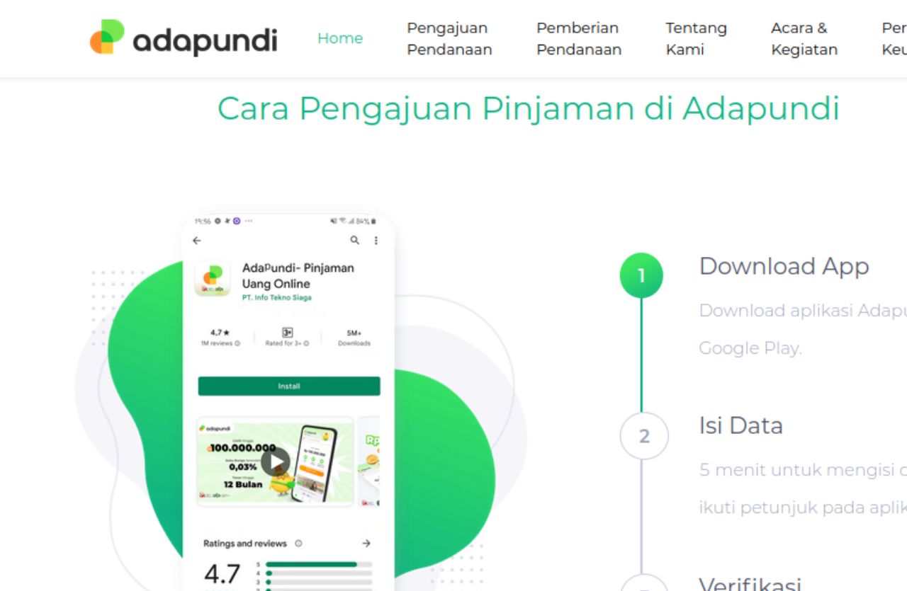 Adapundi adalah platform pinjaman online berizin OJK yang menawarkan pinjaman hingga Rp100 juta. Adapundi apakah aman digunakan? Baca ulasan lengkap mengenai legalitas, layanan, dan keamanan data pengguna di sini.