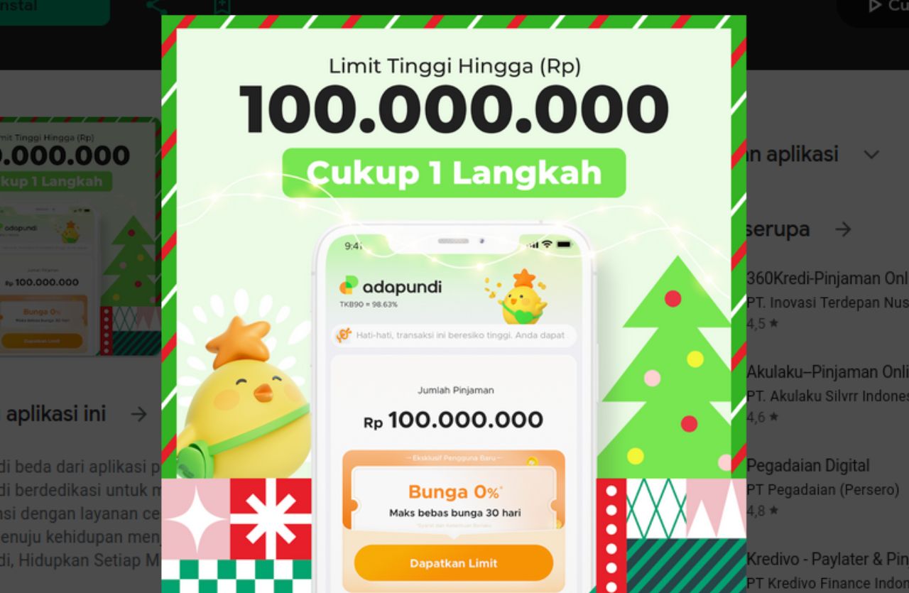 Adapundi reviews, mengulas pinjaman online AdaPundi dengan limit hingga Rp 100 juta, suku bunga rendah, tenor fleksibel, dan keamanan data yang terjamin.