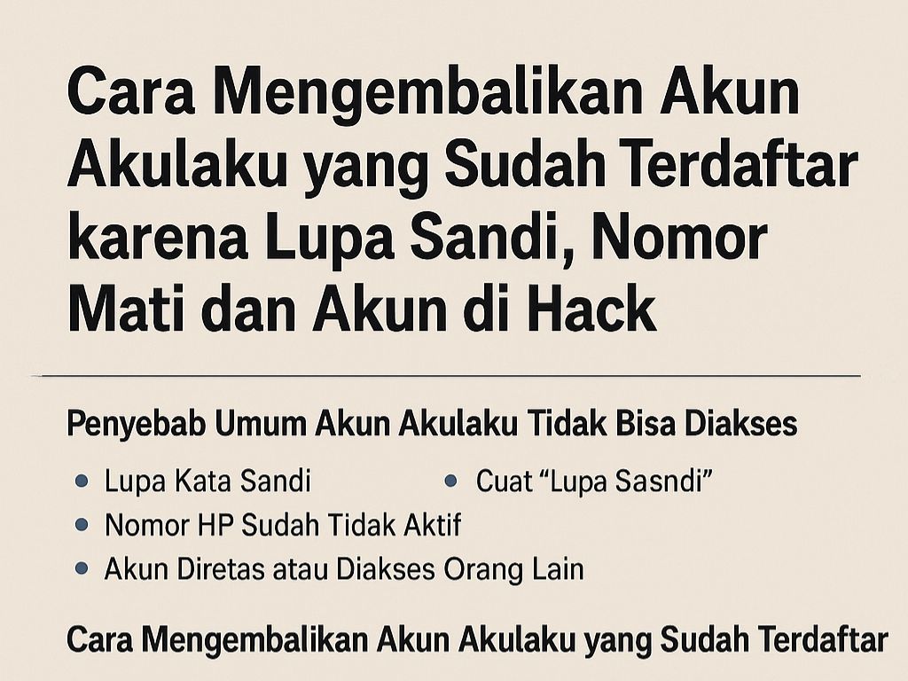 Cara mengembalikan akun Akulaku yang sudah terdaftar sering jadi pertanyaan banyak pengguna, apalagi saat tiba-tiba nggak bisa login padahal sebelumnya akun masih aktif. Masalah seperti lupa kata sandi, nomor HP yang sudah tidak aktif, hingga akun yang kena hack bisa bikin panik, terutama kalau kamu sedang butuh akses cepat untuk transaksi atau bayar tagihan.