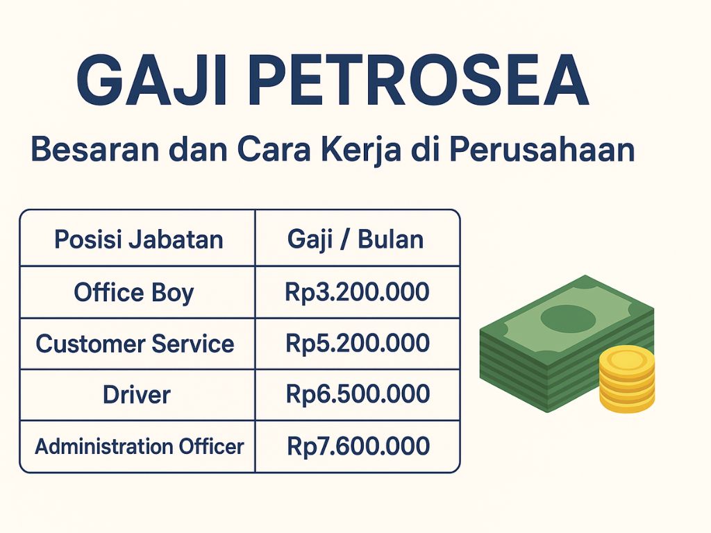 Gaji Petrosea selalu menjadi topik menarik bagi banyak pencari kerja di sektor pertambangan dan energi. Sebagai perusahaan yang sudah beroperasi lebih dari 50 tahun, Petrosea dikenal bukan hanya karena kiprahnya di industri, tetapi juga karena kesejahteraan karyawannya yang terjamin. Nama besar perusahaan ini semakin kuat dengan catatan prestasi internasional, termasuk pengakuan dari World Economic Forum sebagai bagian dari Global Lighthouse Network.